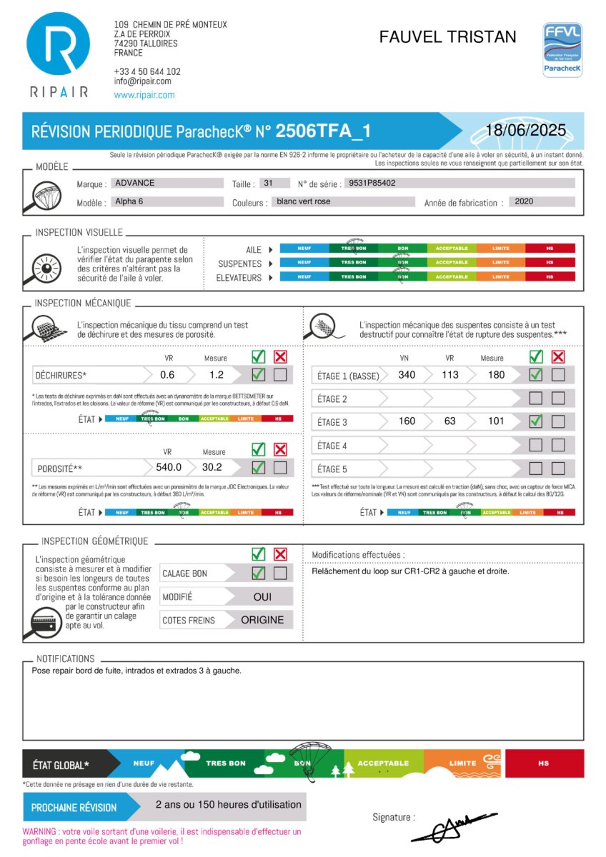 ALPHA 6 ADVANCE 31 – PARAPENTE OCCASION – Image 2