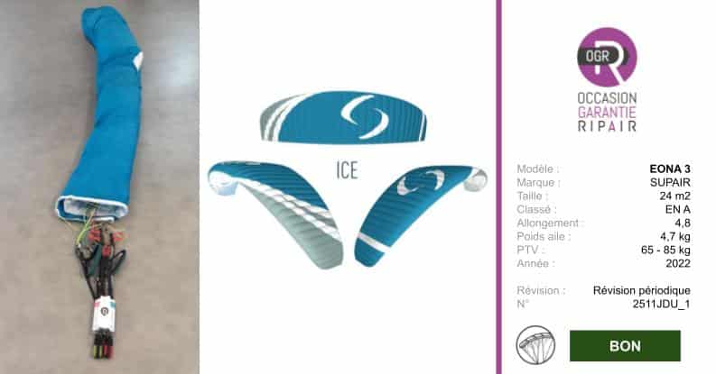 EONA 3 SUPAIR S – PARAPENTE OCCASION