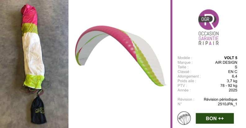 VOLT 5 AIR DESIGN S – PARAPENTE OCCASION